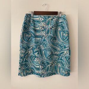 Worthington 100% Silk Paisley Skirt Embroidered Sequin Boho Y2K Office Women 12